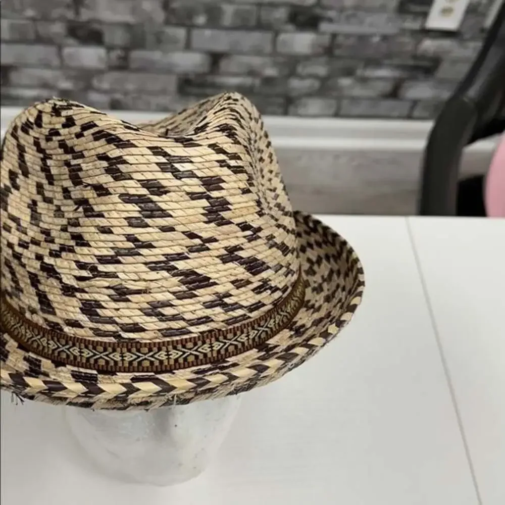 Trendy Checkered Straw Hat